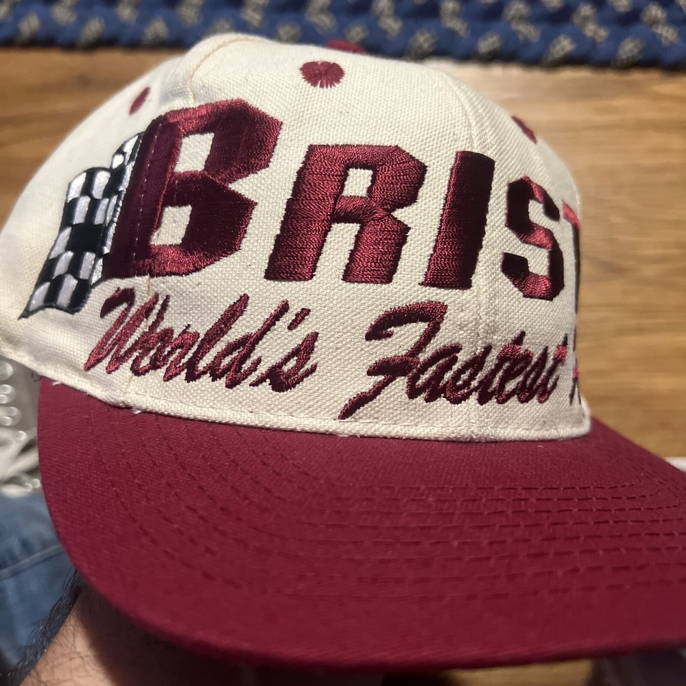 Bristol Motor Speedway Big Wrap Logo Snapback Hat Cap NASCAR Burgundy